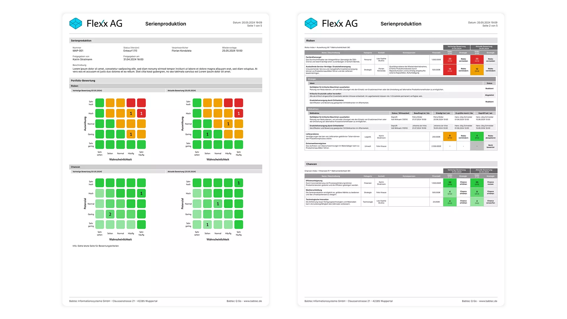 Screenshot: Report mit Details zur Risikobewertung