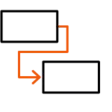 Effizientes Projektmanagement Icon: Teil eines Flowcharts für das Projektmanagement