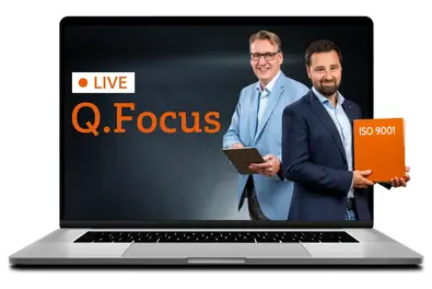 Q.Focus: Geänderte Anforderungen sicher im Griff Laptop, darauf zu sehen Q.Focus Anforderungen