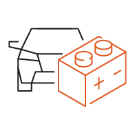 Icon: Auto und Batterie