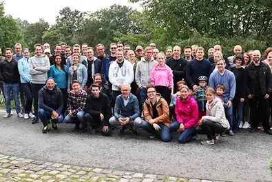 Trassenfahrt bei Babtec Gruppenbild von der Trassenfahrt bei Babtec