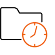 Minimaler Aufwand Icon: Dateiordner, davor Uhr