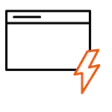 Icon: Anwendungsfenster, davor ein Blitz