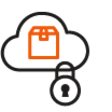 Sicherheit in der Cloud Icon: Wolke mit Schloss