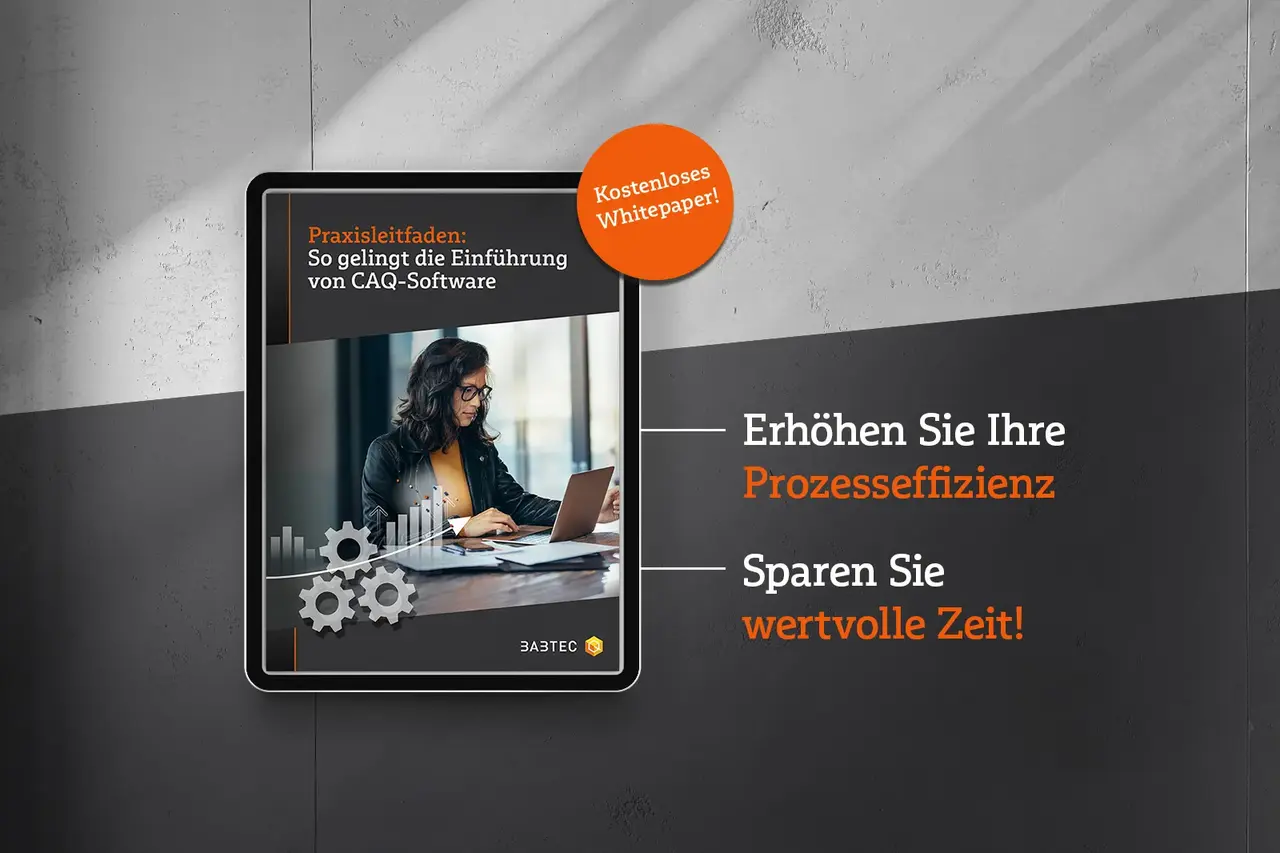 Whitepaper: Leitfaden zur Einführung von CAQ-Software Cover des Whitepapers zur Einführung von CAQ-Software