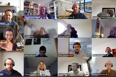Virtuelles Frühstück bei Babtec. Auch Team Gelb war dabei.