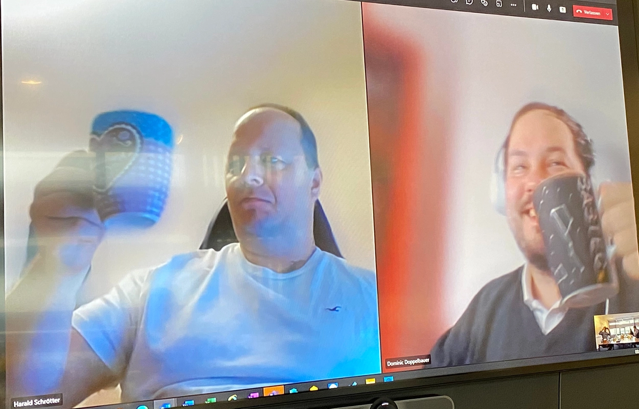 Team Wels hat sich zum virtuellen Plausch getroffen.