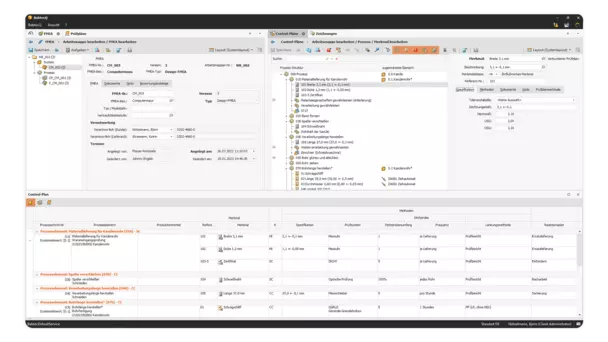 Screenshot: Integration anderer Software-Module in den Control-Plan