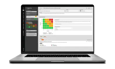Risikomanagement in BabtecQ Go Laptop, darauf zu sehen das Risikomanagement in BabtecQ Go