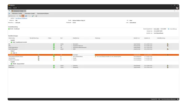 Lieferanten-Cockpit in BabtecQ: Bewertung Lieferanten-Cockpit in der QM-Software BabtecQ: Bewertung