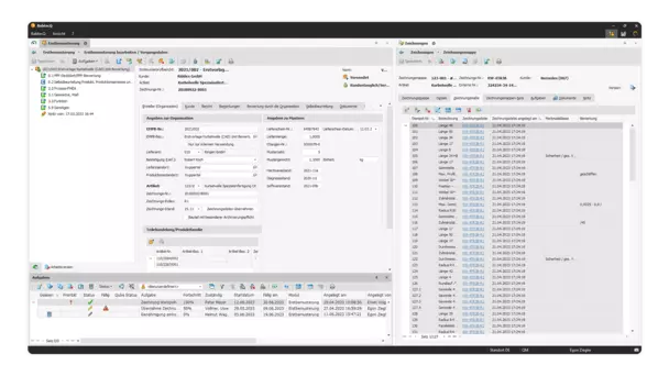 Screenshot: CAD-Merkmale in der Erstbemusterung