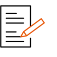 Icon: Bericht mit Stift