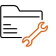 Hilfreiche Tools Icon: Dateiordner, Schraubenschlüssel