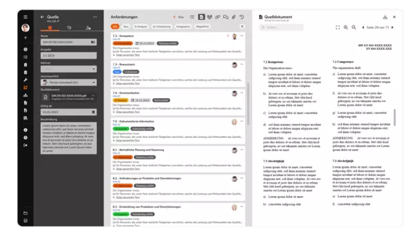 Dokument im Anforderungsmanagement in BabtecQ Go