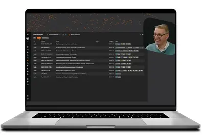 Anforderungsmanagement in BabtecQ Go Laptop, darauf zu sehen das Anforderungsmanagement in BabtecQ Go
