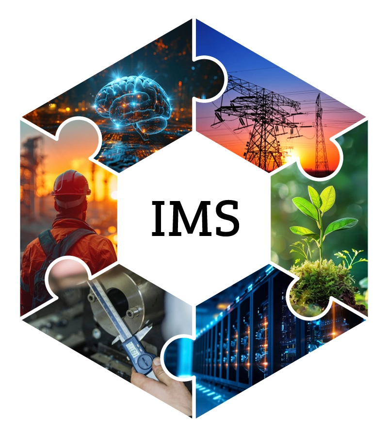 Ineinandergreifende Puzzleteile mit Anwendungsbereichen für IMS