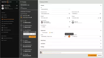 Screenshot: Reklamationen erstellen in BabtecQube