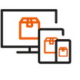Verschiedene Endgeräte Icon Desktop, Tablet, Smartphone