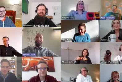 Virtuelles Frühstück bei Babtec. Team Blau hat gemeinsam virtuell gefrühstückt.
