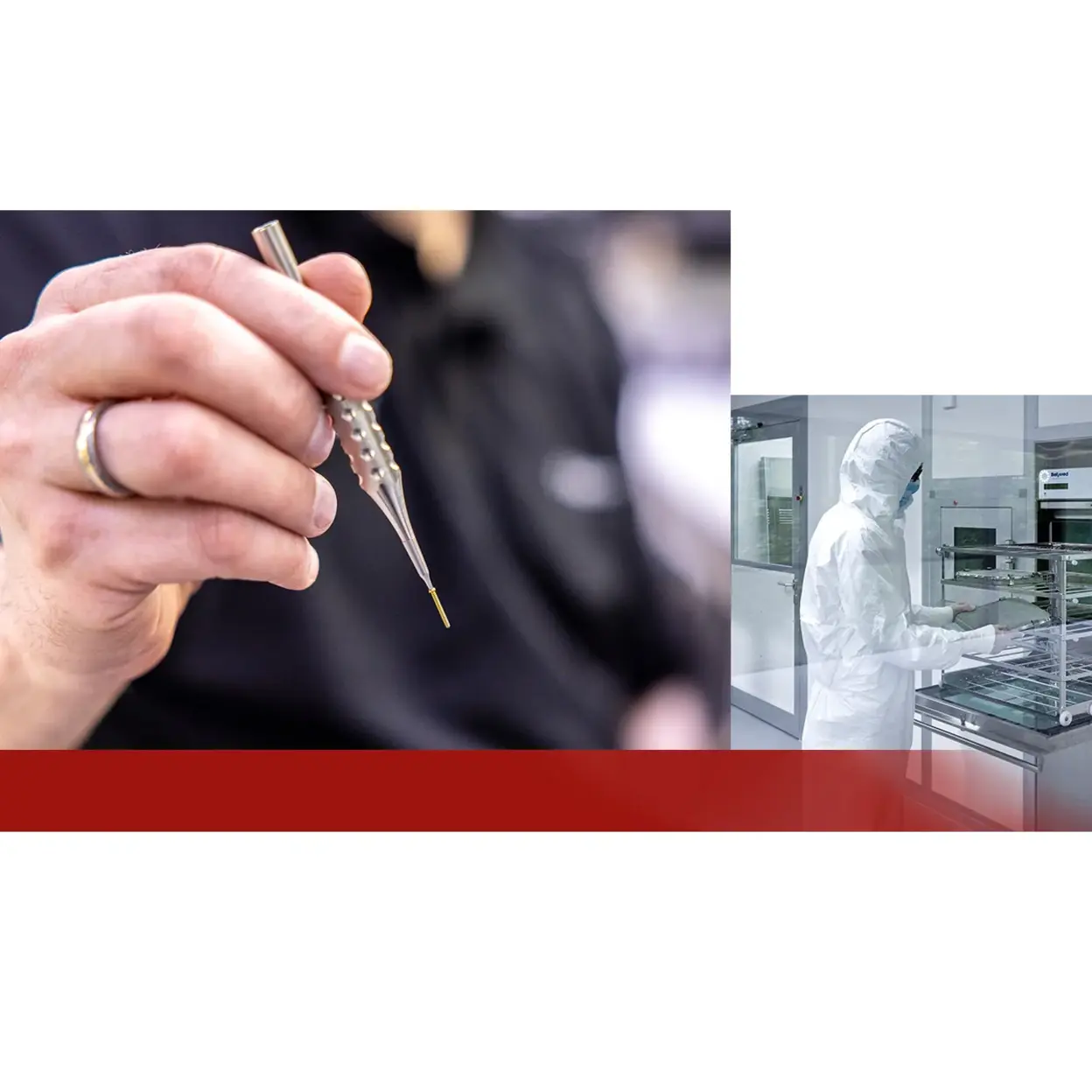 Arbeit mit Dentalschraube von TEBIT Mitarbeiter prüft Dentalschraube