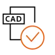 Aktualität von CAD-Daten Icon: CAD-Dokument, Haken