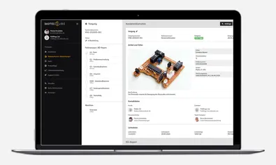 Reklamationsmanagement in BabtecQube Laptop, darauf zu sehen das Reklamationsmanagement in BabtecQube