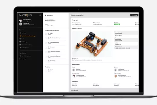 Laptop, darauf zu sehen das Reklamationsmanagement in BabtecQube