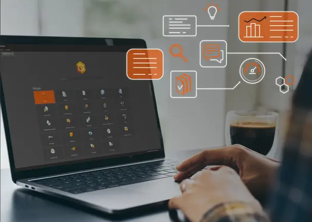Alle Prozesse, eine Lösung Screenshot der CAQ-Software von Babtec auf einem Laptop