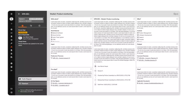 Turtle-Diagramm für das Prozessmanagement Screenshot: Turtle-Diagramm für das Prozessmanagement