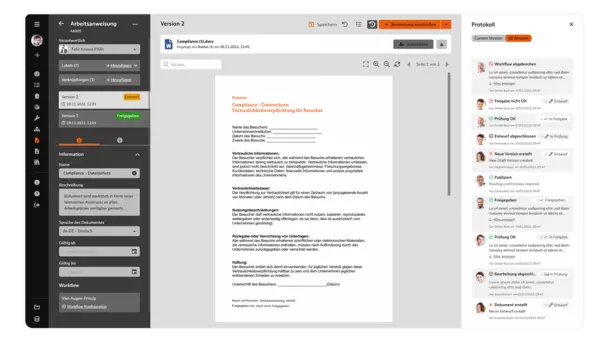 Dokumentenlenkung in BabtecQ Go Screenshot: Dokumentenlenkung in BabtecQ Go