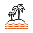 Urlaub Icon: Insel mit zwei Palmen
