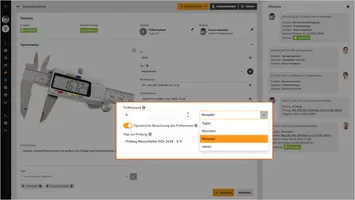Screenshot: Prüfintervall definieren in BabtecQube