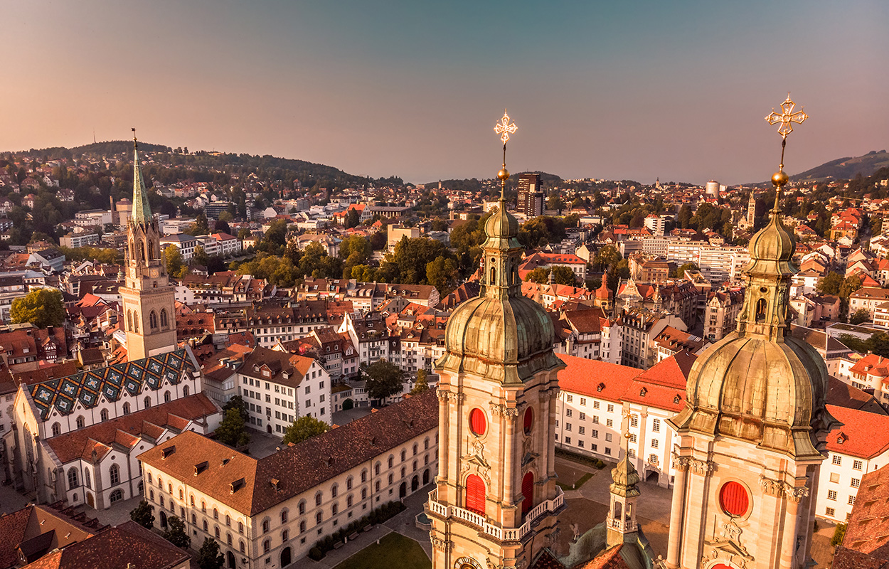 Die Dächer von St. Gallen bezeugen die Schönheit der Stadt