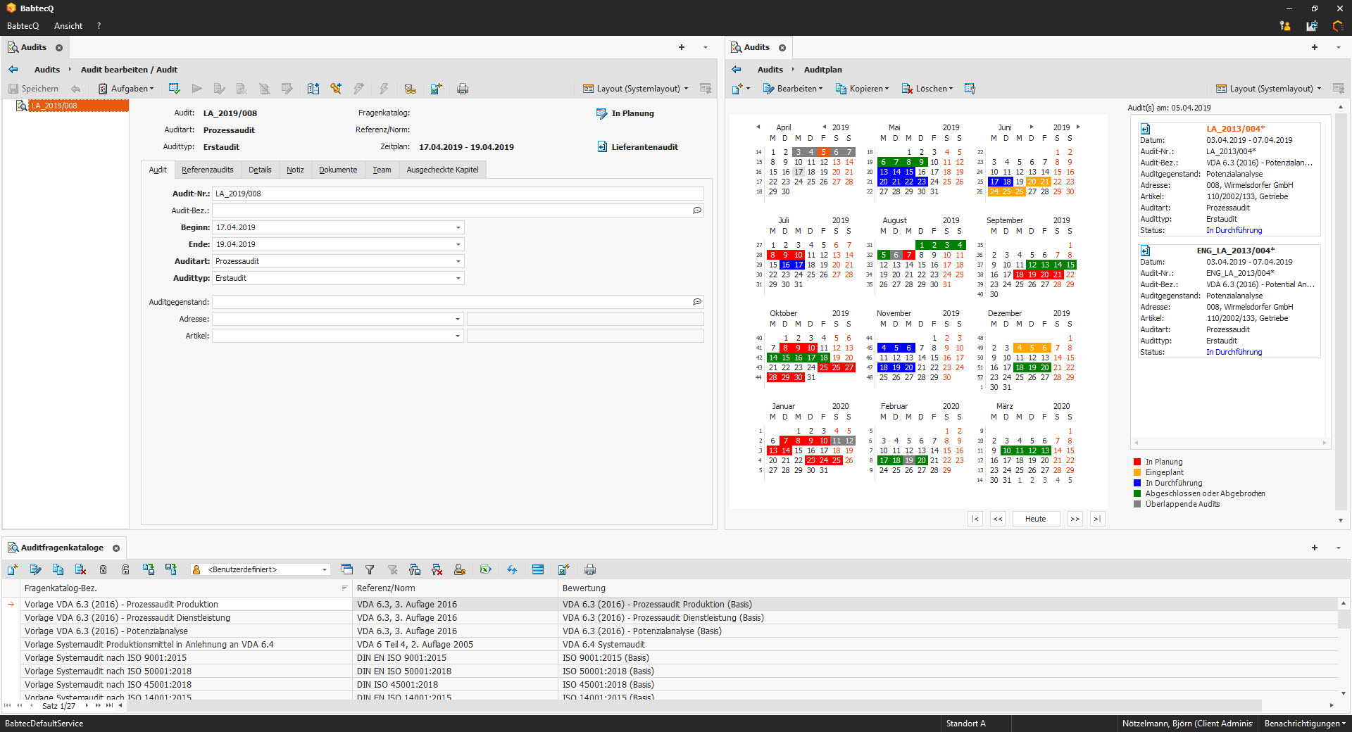 Audit Management in der QM-Software von Babtec