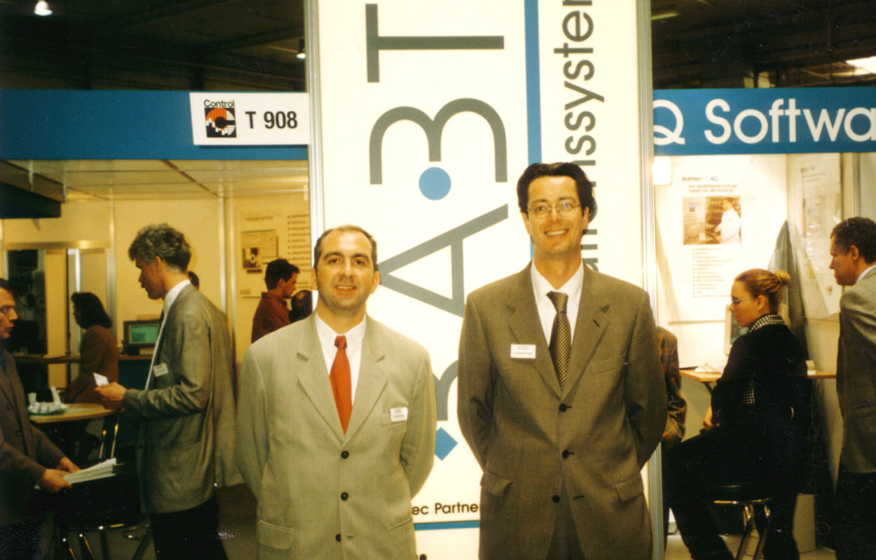 Michael Flunkert and Waios Kastanis at a trade fair