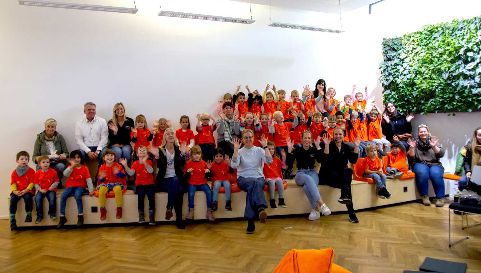 Group photo at the handover of the learning fun packages
