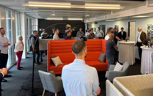 Guests at the new Babtec premises in St. Gallen