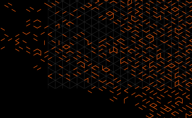 Black background with orange strokes